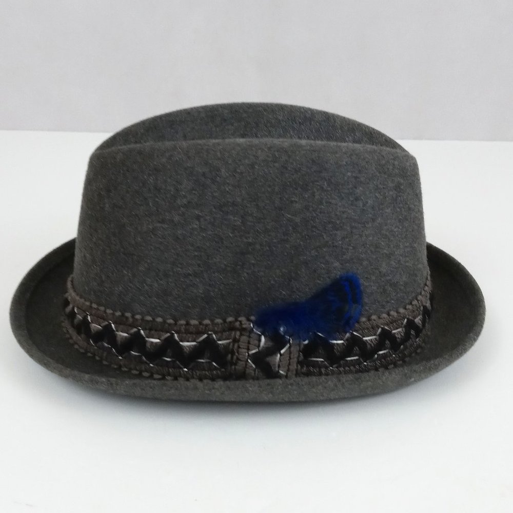 Vtg Mens Hugger 100% Wool Gray Fedora